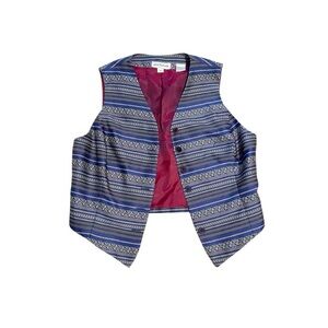 Vintage Ann Taylor Striped Button-Down Vest Size 6